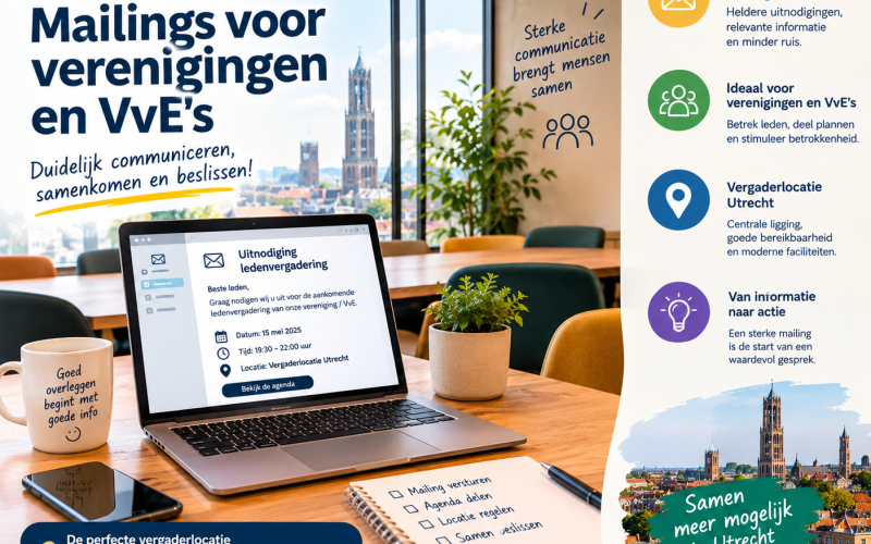 Vergaderlocatie Utrecht: zo maak je mailings voor verenigingen en VvE’s effectiever